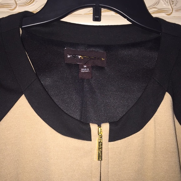 Color Block Jacket Black and Tan - Picture 2 of 3